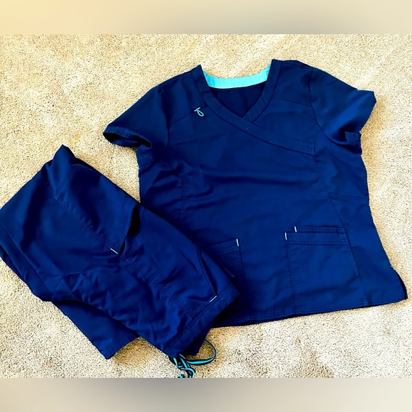 Scrubstar Tops Scrubstar Navy Scrub Set Poshmark